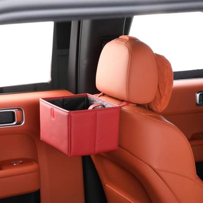 Qirc Auslaufsicherer Auto-Mülleimer, große Kapazität, faltbar