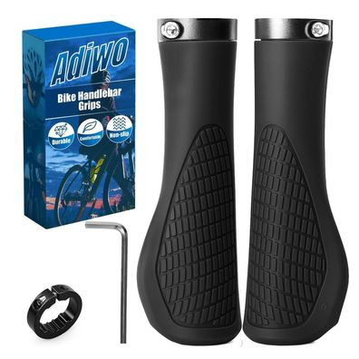 Adiwo Fahrradgriffe Ergonomisch Typ A - Rutschfest, Schnelle Montage, Schwarz