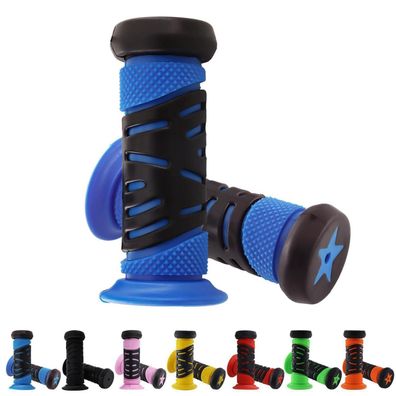 TOKSEO Fahrradgriffe Kinder, 95mm Länge, 22mm Kaliber, Blau, Gummi Lenkergriffe