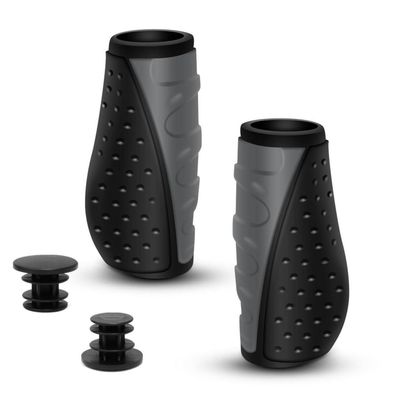 REETEE Ergonomische Fahrradgriffe, Rutschfest, für 22,2 mm Lenker, Grau
