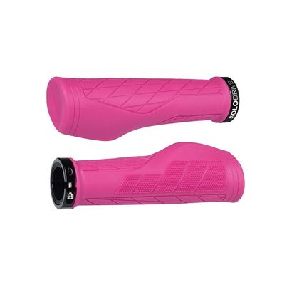 Solodrive Ergonomische Fahrradgriffe, rutschfestes Gummi, Single Lock-on, Rosa
