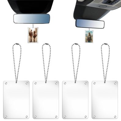 4x Auto Fotorahmen zum Aufhängen, magnetisch, transparentes Acryl