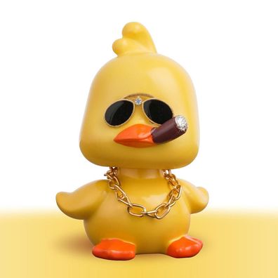 KIAYOO Wackelfigur Gelbe Ente für Auto Armaturenbrett Deko, Niedliche