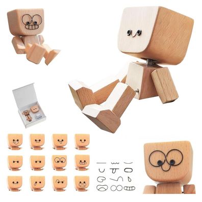 Yooyan Schüttelnde Holzfigur mit 12 magnetischen Gesichtern - Lebendige