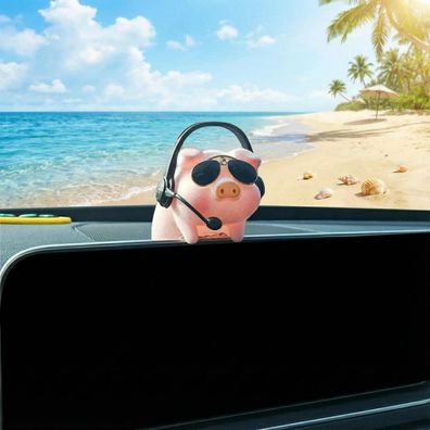 Bailtouk Selbstklebender Autoanhänger, Lustiges Schwein mit Sonnenbrille für