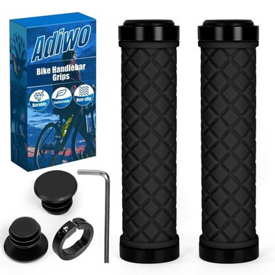 Adiwo Fahrradgriffe Ergonomisch Rutschfest Universal für 22,2mm Lenker, Schwarz