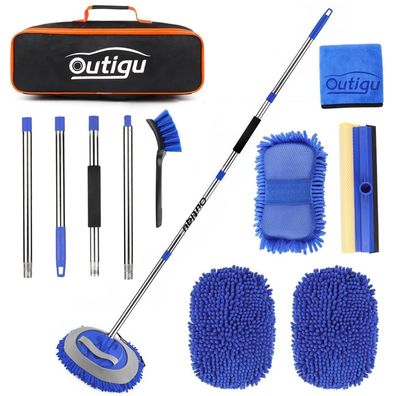 Outigu Autowaschbürsten-Set mit 160 cm ausziehbarem Griff