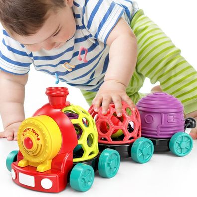 Moontoy Baby Spielzeug Zug mit Rassel und Musik, Interaktives Geschenk für 6-24