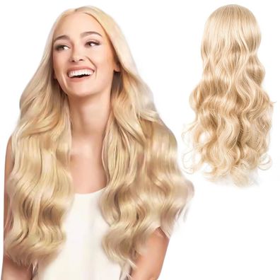 Lange Gewellt Blond Perücke für Frauen & Mädchen, 27 Zoll Lockige Volle Haar