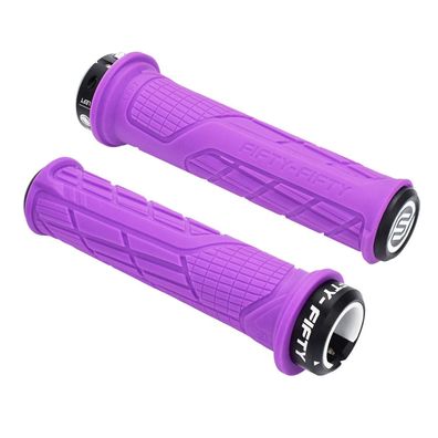FIFTY-FIFTY MTB Fahrradgriffe aus rutschfestem Gummi, Single Lock-on, Violett