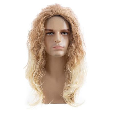 Herren Lockige Blonde Synthetik Perücke - Natürlicher Look für Party, Halloween