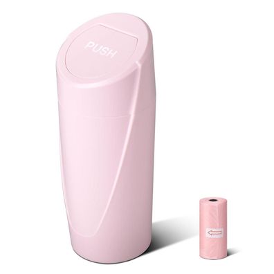 SGLRT Auto Mülleimer mit Deckel, Rosa Mini Mülleimer für Auto mit 20