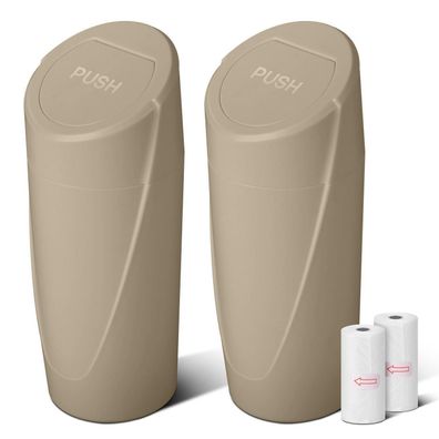 SGLRT Auto Mülleimer mit Deckel (2er Pack) - Beige Mini Mülleimer für Auto mit