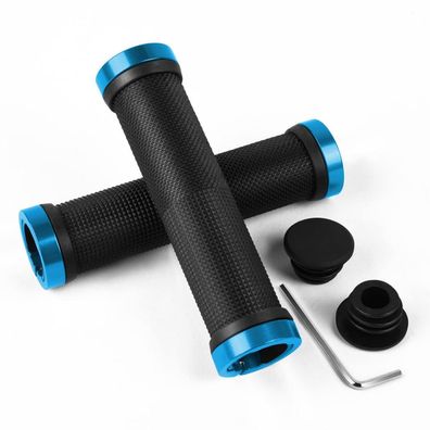 URAQT Fahrrad Lenkergriffe Blau - Rutschfest, Ergonomisch, Doppelschloss-System