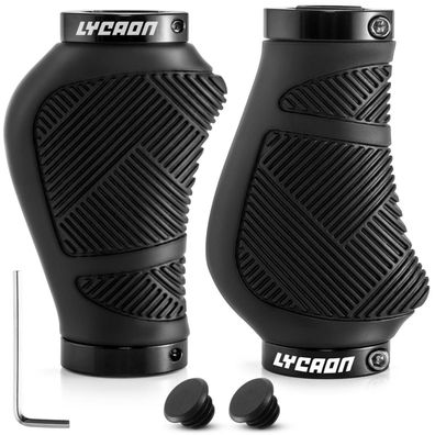 LYCAON Ergonomische Fahrradgriffe MTB Griffe Lenkergriffe Aluminium Doppel Lock
