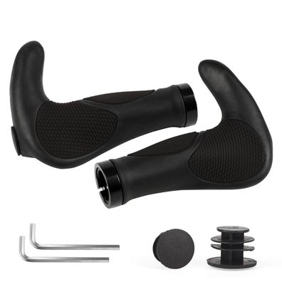 ROGTYO Ergonomische Fahrradgriffe MTB mit Horn, rutschfest, 22mm Lenkergriffe