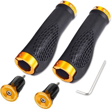 Topcabin Ergonomische Fahrradgriffe mit Doppel-Lock-System, Gold