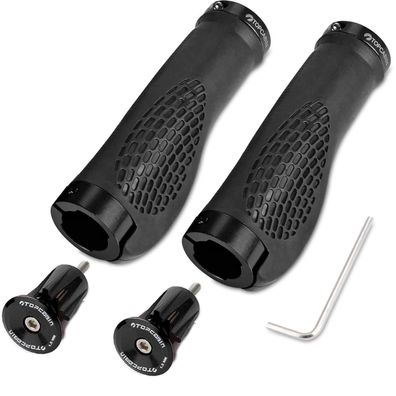 Topcabin 1 Paar Fahrradgriffe Ergonomisch MTB MXB Lenkergriffe Aluminium Schwarz