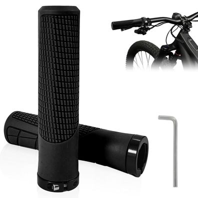 Ergonomische Fahrradgriffe 22mm Universal für MTB, E-Bike, Citybike - Schwarz