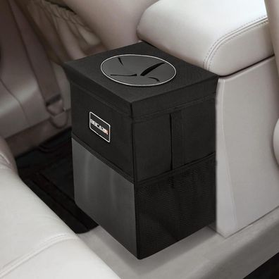 Beicarin Polyester Auto-Mülleimer mit Deckel - Auslaufsicherer, faltbarer