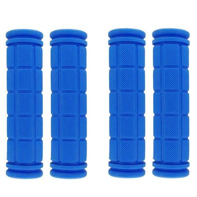 PLATT Fahrradgriffe 2 Paar Blau - Rutschfestes Weichgummi für MTB, BMX, Laufrad