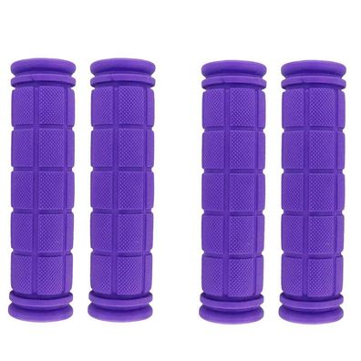 PLATT Fahrradgriffe 2 Paar Violett - Rutschfestes Weich Gummi für MTB, BMX