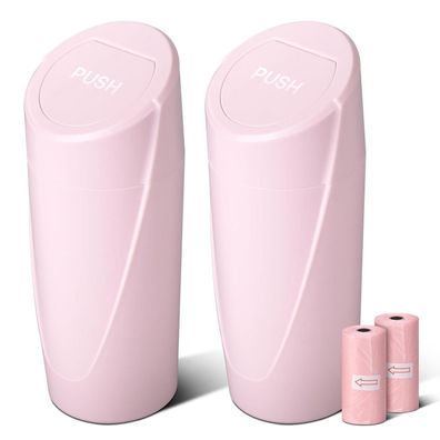 SGLRT Mini Mülleimer für Auto, 2er-Pack, Rosa, mit Deckel
