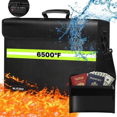 WJTZDZ Feuerfeste Geldbeutel mit Schloss, Wasserdicht, 6500°F Hitzebeständig, L