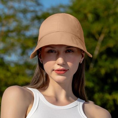 YAMEE Damen Sonnenhut faltbar mit breiter Krempe, Sommerhut Strandhut Khaki