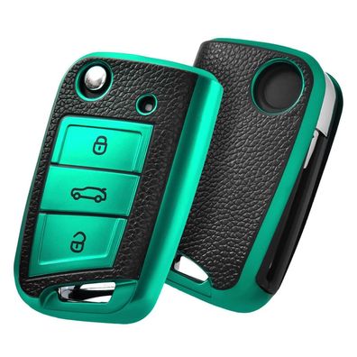 Oatsbasf Autoschlüssel Hülle für VW Golf 7, Polo, Tiguan, Skoda, MK7 3-Tasten