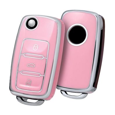 Oatsbasf Autoschlüssel Hülle TPU Cover für VW Golf, Polo, Passat, Skoda & Seat