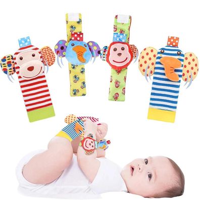HAGOT Fußfinder & Handgelenkrasseln, Baby Rassel Spielzeug Tier Handgelenk