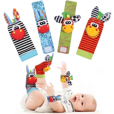 HAGOT Fußfinder & Handgelenkrasseln, Baby Rassel Spielzeug Tier Handgelenk
