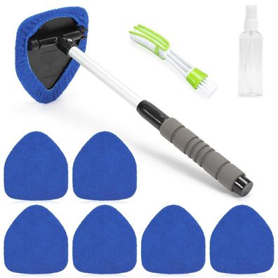 Bafiwu Auto Scheibenreiniger Set mit 6 Mikrofaserpads, ausziehbarem Griff und