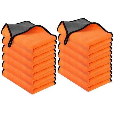 URAQT Mikrofasertücher Auto 12er Set, 400GSM, fusselfrei, 60x40CM, für Auto
