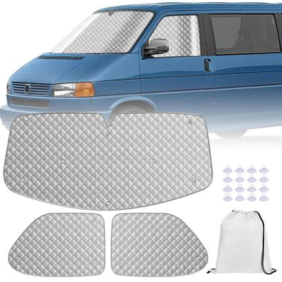 MaxEarn Sonnenschutz Auto Frontscheibe für VW T4, 3-teiliges Luxus Thermomatten