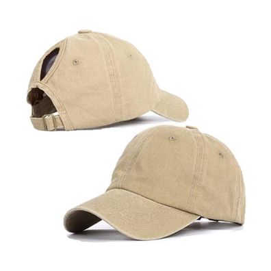 YAMEE Basecap für Damen und Herren, Sommer Pferdeschwanz Kappe, Vintage