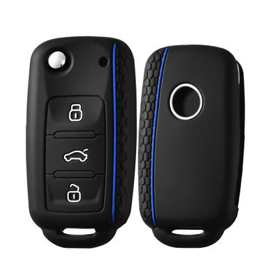 Oatsbasf Autoschlüssel Hülle für VW Golf, Polo, Passat, Skoda, Seat (3 Tasten)