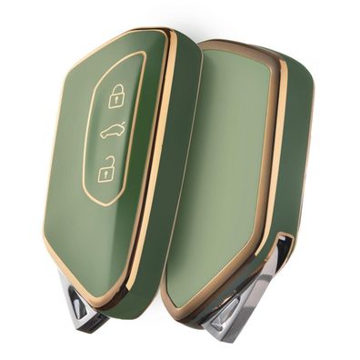Oatsbasf Autoschlüssel Hülle für VW, Seat, Skoda - TPU Silikon Schutzcover