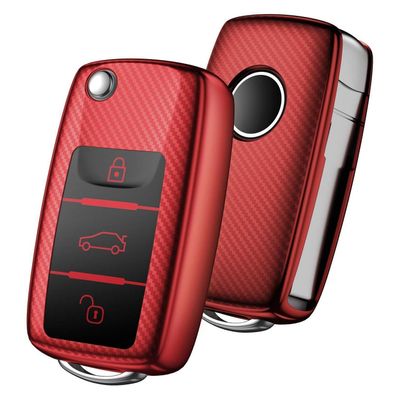 Oatsbasf Autoschlüssel Hülle für VW, Skoda, Seat - Flexibles TPU Silikon