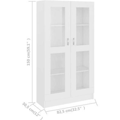 Willood Vitrinenschrank Bücherschrank Aktenschrank Büroschrank Sideboard Weiß