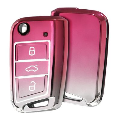 Oatsbasf Autoschlüssel Hülle Gradient-TPU für VW Golf 7, Polo, Tiguan, Skoda