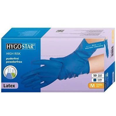 Hygostar Chemikalienschutzhandschuhe "High Risk" Latex 50 Stück