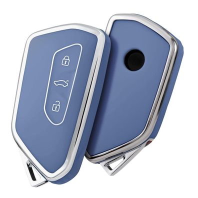 Oatsbasf Autoschlüssel Hülle für VW, Seat, Skoda - TPU Silikon Schutzcover