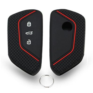 Chaexii Silikon Autoschlüssel Hülle für VW Golf 8, Seat Leon MK4, Skoda