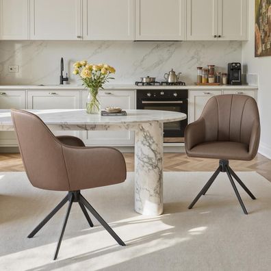 Hawthyhome Esszimmerstühle drehbar 2er Set mit Armlehne, Polsterstuhl mit