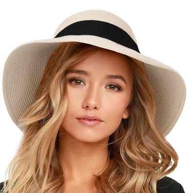Furtalk Damen Sonnenhut UV-Schutz Strandhut Faltbar Sommerhut UPF 50+ mit
