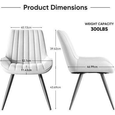 Hawthyhome Esszimmerstühle 4er Set, Polsterstühle mit 10 cm Sitzkissen