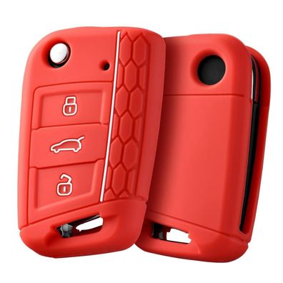 Oatsbasf Silikon Autoschlüssel Hülle für VW Golf 7, Polo, Tiguan, Skoda, Seat