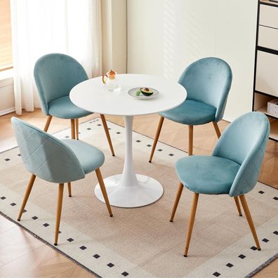 HJhomeheart Samt Esszimmerstuhl Set Grün (4 Stück) - Bequemer und stilvoller